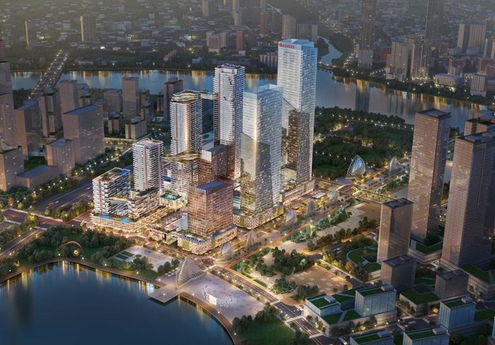 Phối cảnh Lotte Eco Smart City Thủ Thiêm, một dự án tại khu vực được định hướng trở thành trung tâm tài chính, thương mại và dịch vụ quốc tế mới của TP.HCM. Ảnh: Lotte.