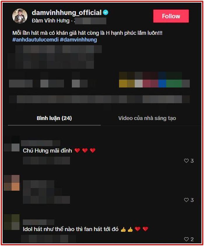 Ảnh chụp màn hình từ TikTok damvinhhung_official