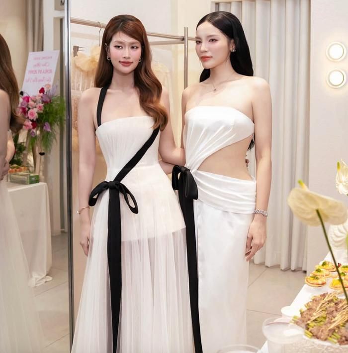 Kỳ Duyên và Thiên Ân luôn ăn diện đồng điệu mỗi khi xuất hiện cùng nhau. Ảnh: FBNV