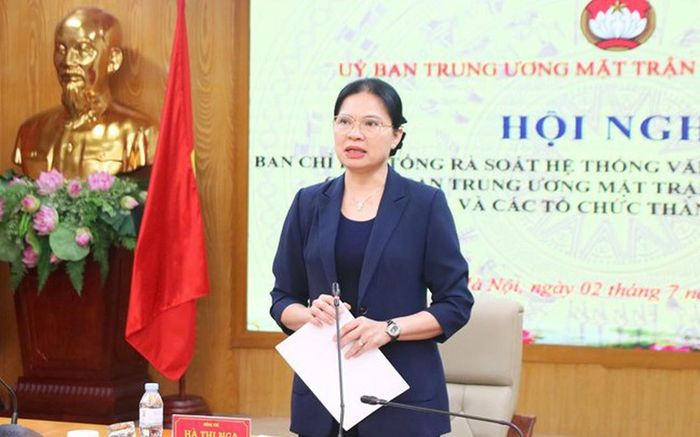 Phó Chủ tịch - Tổng Thư ký Hà Thị Nga phát biểu tại Hội nghị