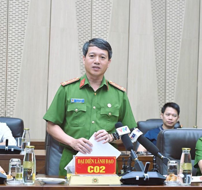 Đại tá Bùi Tuấn Anh, Phó Cục trưởng Cục Cảnh sát điều tra tội phạm về trật tự xã hội, Bộ Công an phát biểu tại Họp báo.