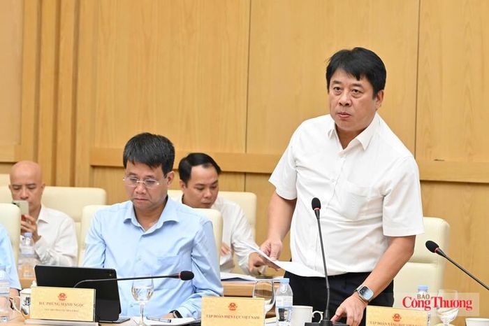 Ông Nguyễn Anh Tuấn, Tổng Giám đốc Tập đoàn Điện lực Việt Nam phát biểu tại hội nghị. Ảnh: Cấn Dũng