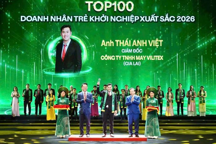 Anh Thái Anh Việt, Giám đốc Công ty TNHH May Vilitex lọt Top 100 Doanh nhân trẻ khởi nghiệp xuất sắc toàn quốc năm 2026. Ảnh: NVCC