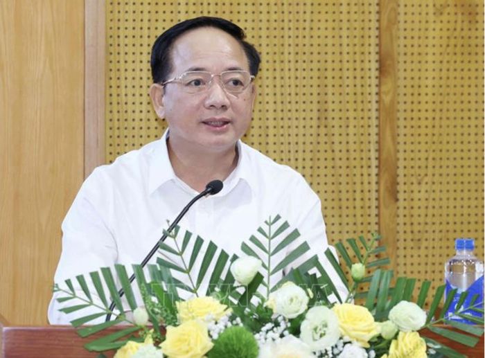 Trưởng Ban Tuyên giáo và Dân vận Trung ương Trịnh Văn Quyết phát biểu chỉ đạo hội nghị. Ảnh: TTXVN