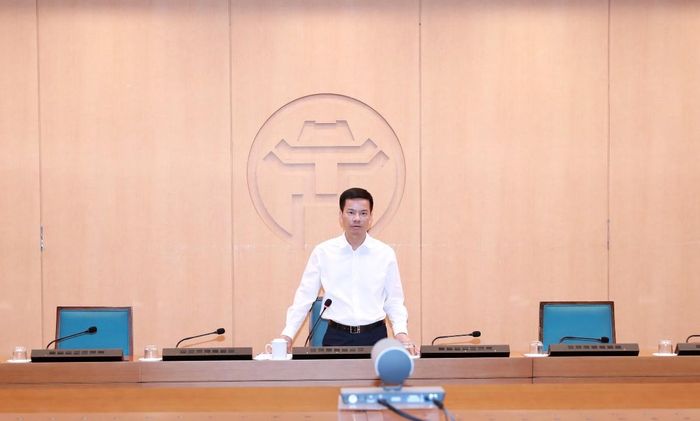 Phó Chủ tịch UBND Thành phố Bùi Duy Cường phát biểu kết luận cuộc họp. Ảnh: Công thông tin UBND TP Hà Nội.