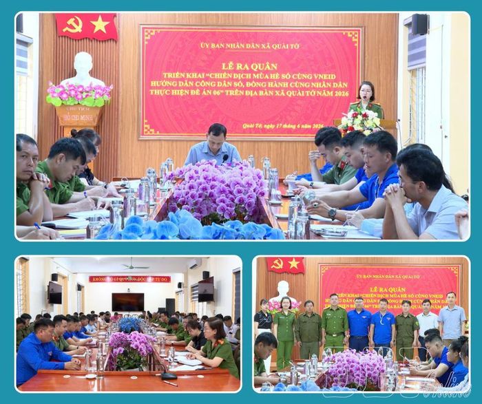 Xã Quài Tở tổ chức Lễ ra quân hưởng ứng chiến dịch “Mùa hè số cùng VneID”.