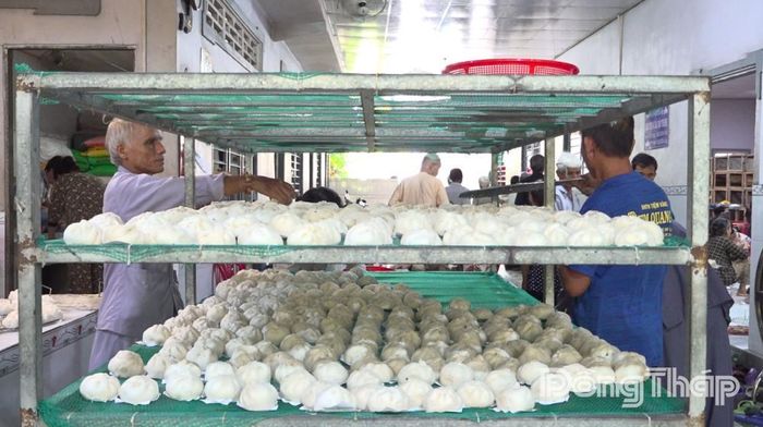 Bánh bao sau khi được hấp chín.