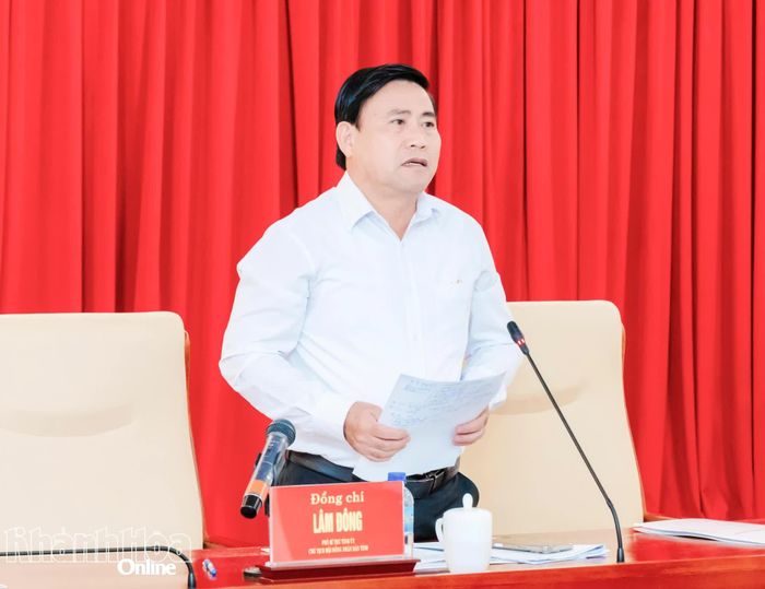 Đồng chí Lâm Đông phát biểu chỉ đạo tại hội nghị.
