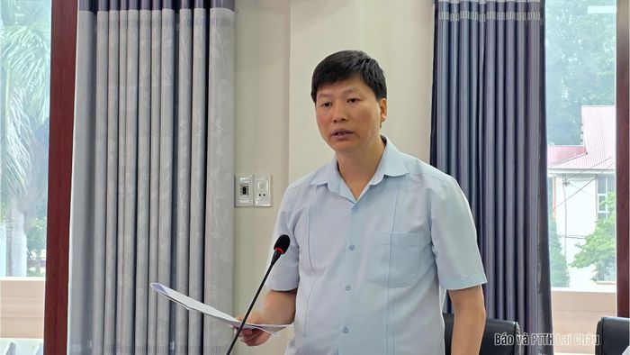Đồng chí Bùi Huy Phương - Tỉnh ủy viên, Phó Trưởng Ban Tổ chức Tỉnh ủy phát biểu tại buổi làm việc.