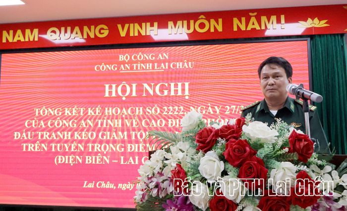 Lãnh đạo Ban Chỉ huy Bộ đội Biên phòng tỉnh phát biểu tại hội nghị.