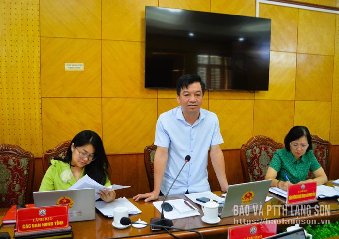 Lãnh đạo Ban Văn hóa - Xã hội HĐND tỉnh phát biểu thảo luận tại cuộc họp