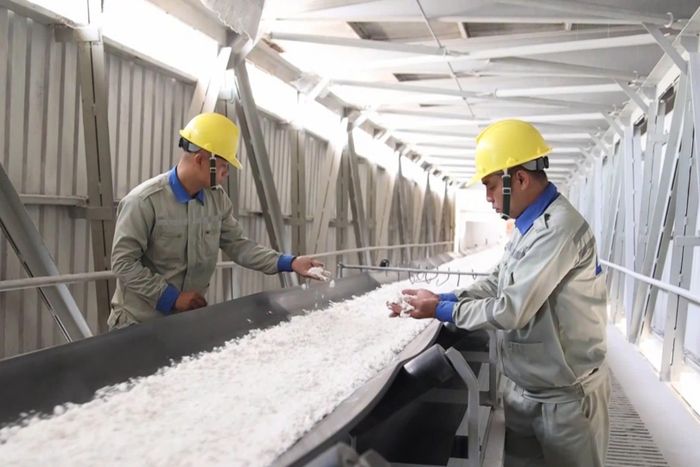 Công nhân sản xuất tại Nhà máy Alumin Nhân Cơ