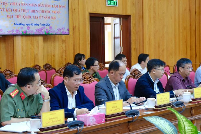 Đại diện lãnh đạo các sở, ngành tỉnh Lâm Đồng tham dự buổi làm việc