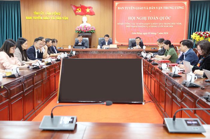 Các đại biểu tham dự hội nghị tại điểm cầu tỉnh Lâm Đồng