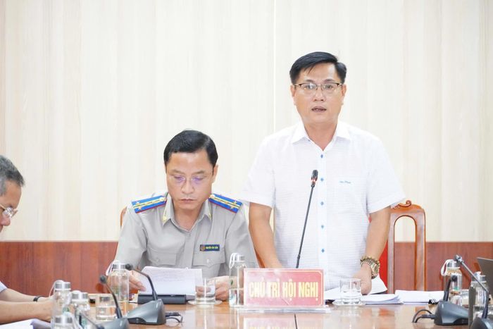 Đại diện lãnh đạo Sở Tư pháp Quảng Trị phát biểu ý kiến tại hội nghị - Ảnh: N.L