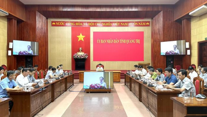Quang cảnh hội nghị tại điểm cầu tỉnh Quảng Trị - Ảnh: N.L