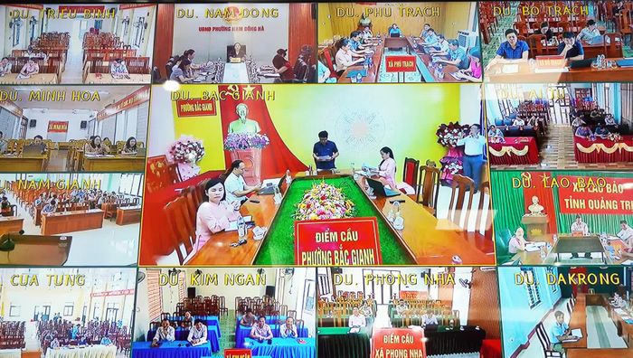 Đại biểu từ các điểm cầu thảo luận tại hội nghị - Ảnh: N.M