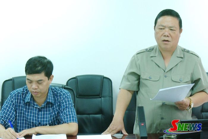 Lãnh đạo Sở Tư pháp phát biểu tại cuộc làm việc.