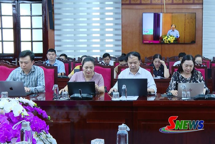 Các đại biểu dự Hội nghị tại điểm cầu tỉnh Sơn La.