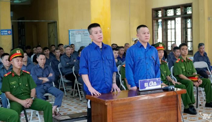 Các bị cáo tại phiên tòa.