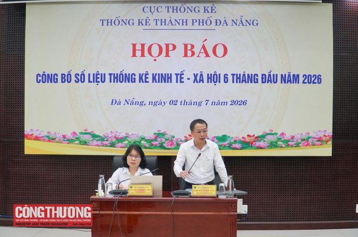 Trưởng Thống kê thành phố Đà Nẵng Trần Văn Vũ thông tin tại buổi họp báo.
