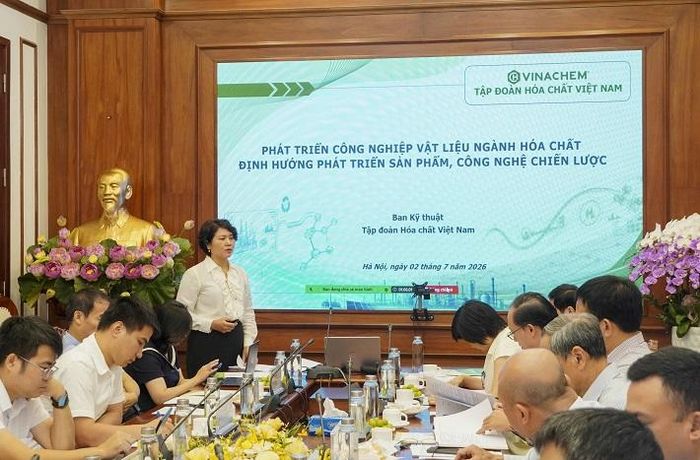 Bà Nguyễn Thị Mai - Phó Trưởng ban Kỹ thuật Tập đoàn trình bày tham luận tại Hội thảo