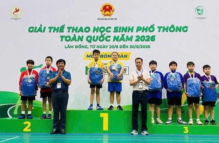 Niềm vui của đoàn học sinh ngành GD&ĐT Hà Nội với thành tích 103 huy chương tại Giải Thể thao học sinh phổ thông toàn quốc năm 2026 (Ảnh: BTC).