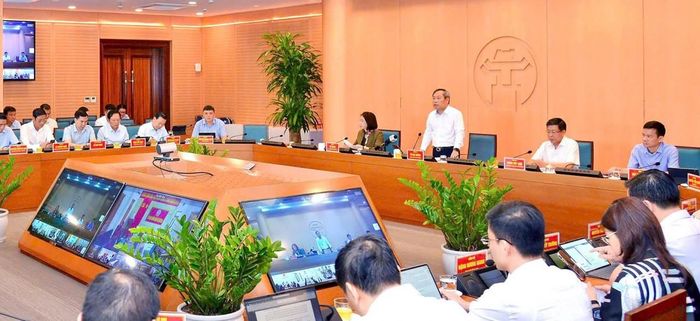 Chủ tịch UBND TP. Hà Nội Vũ Đại Thắng kết luận hội nghị.
