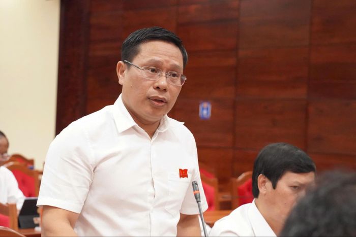 Bí thư Đảng ủy, Chủ tịch HĐND xã Quảng Phú Vũ Hồng Nhật tham gia thảo luận