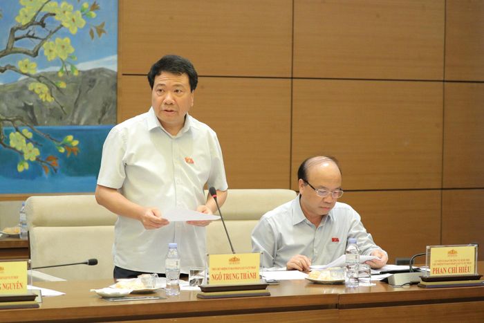 Phó Chủ nhiệm Ủy ban Pháp luật và Tư pháp Ngô Trung Thành phát biểu tại cuộc họp