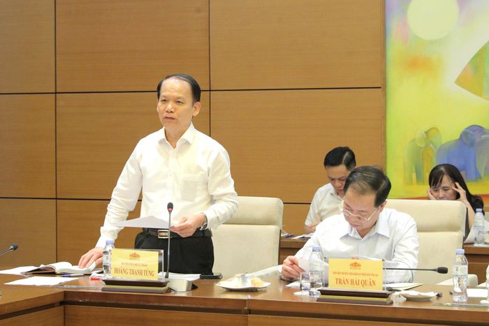 Bộ trưởng Bộ Tư pháp Hoàng Thanh Tùng phát biểu tại cuộc họp