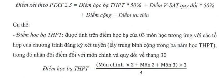 Cách tính điểm cụ thể PTXT 2.3