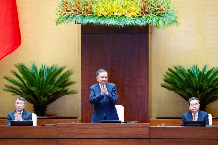 Tổng Bí thư, Chủ tịch nước Tô Lâm chủ trì Hội nghị toàn quốc sơ kết 1 năm rưỡi triển khai thực hiện Nghị quyết số 57-NQ/TW của Bộ Chính trị. Ảnh: Phạm Thắng