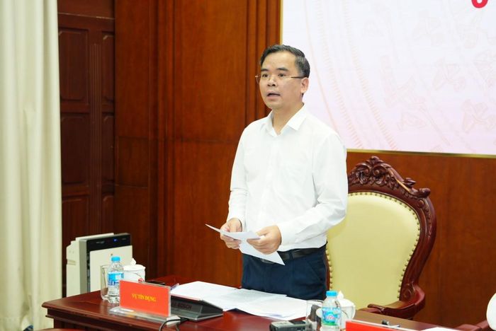 Ông Nguyễn Xuân Bắc, Phó Vụ trưởng Vụ Tín dụng (NHNN) thông tin tại cuộc họp. Ảnh: SBV 
