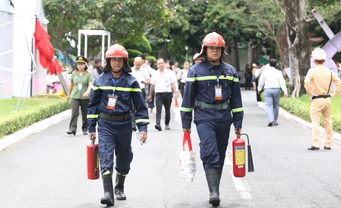 Công tác phòng cháy nổ cho buổi lễ được đảm bảo.