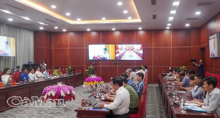 Các đại biểu dự hội nghị tại điểm cầu tỉnh Cà Mau.