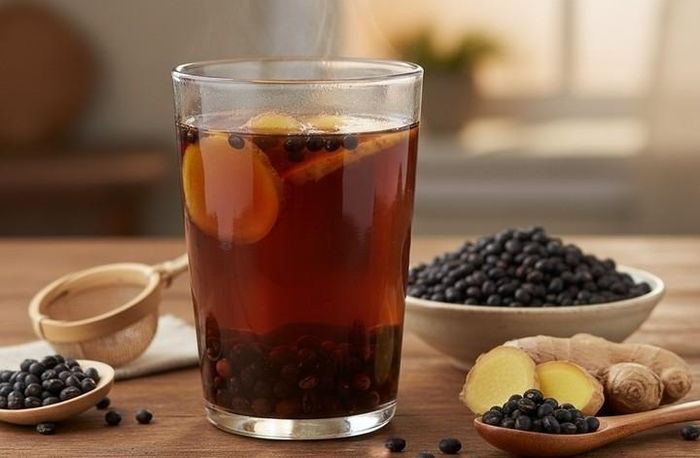 Ngoài lợi ích với tim mạch, đậu đen còn được nhiều người sử dụng để nấu nước uống trong những ngày thời tiết nóng bức. Ảnh minh họa