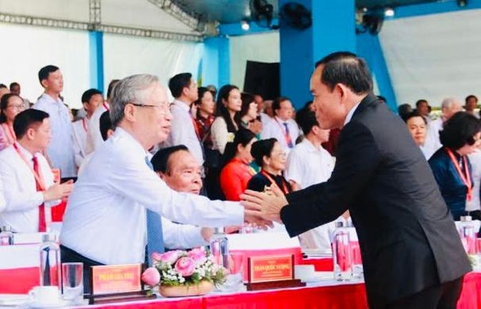 Bí thư Thành ủy TPHCM Trần Lưu Quang với đại biểu dự Lễ kỷ niệm