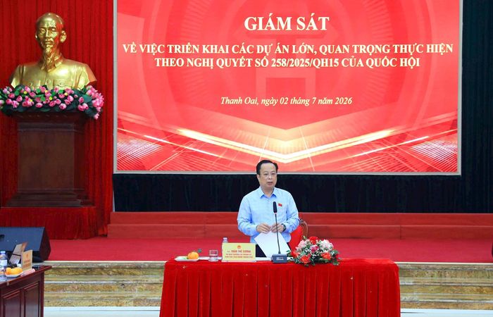 Phó Chủ tịch Thường trực HĐND thành phố Trần Thế Cương kết luận buổi giám sát. Ảnh: TA