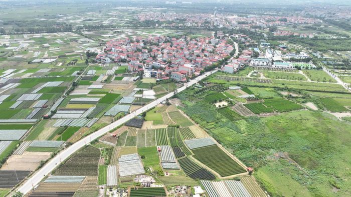 Một góc khu dân cư nông thôn xã Mê Linh, Hà Nội. Ảnh: Phạm Hùng