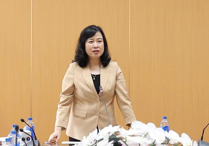 Bộ trưởng Bộ Y tế Đào Hồng Lan phát biểu.