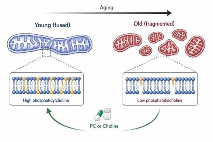  Các nhà khoa học phát hiện việc bổ sung phosphatidylcholine có thể giúp ty thể phục hồi về trạng thái trẻ trung và hoạt động linh hoạt hơn. 