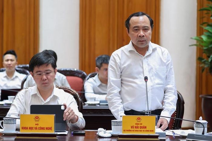 Bộ trưởng Bộ Khoa học và Công nghệ Vũ Hải Quân phát biểu - Ảnh: VGP/Nhật Bắc