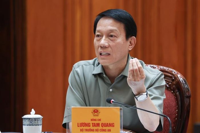 Bộ trưởng Bộ Công an Lương Tam Quang phát biểu - Ảnh: VGP/Nhật Bắc