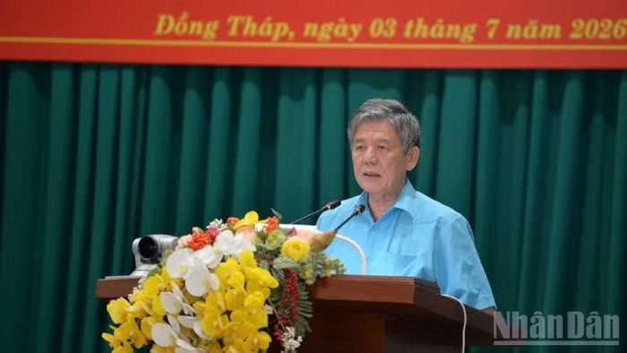 Đồng chí Ngô Chí Cường phát biểu tại hội nghị.