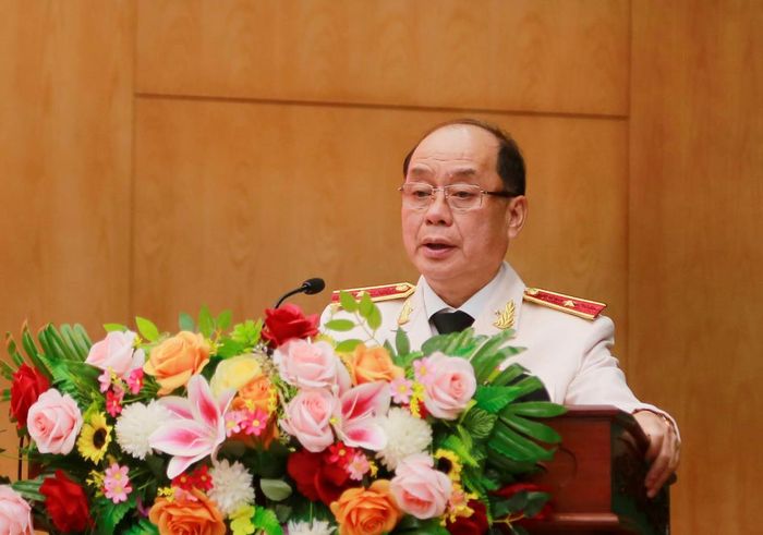 Thiếu tướng Nguyễn Hữu Hợp phát biểu tại buổi lễ