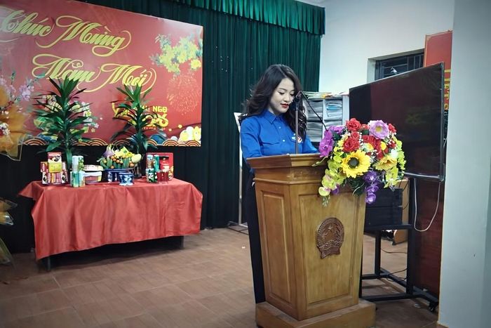 Thúy Trang phát biểu động viên đoàn viên, thanh niên nhân dịp Xuân Bính Ngọ 2026.