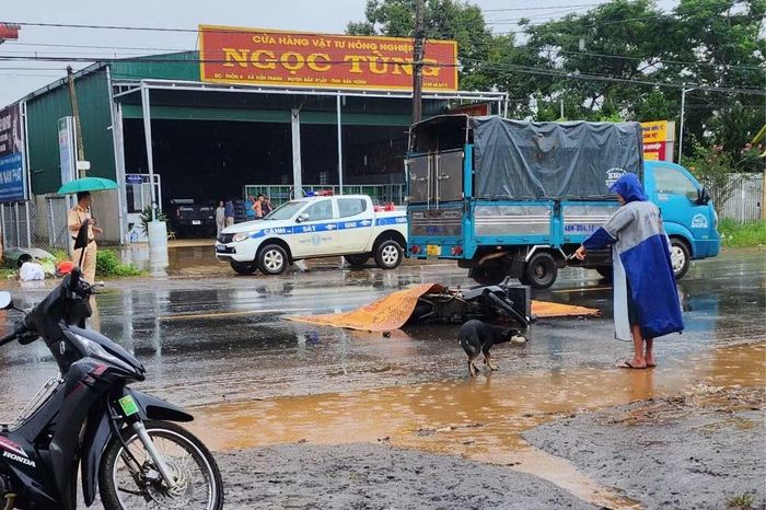 Hiện trường vụ tai nạn khiến ông S. tử vong.