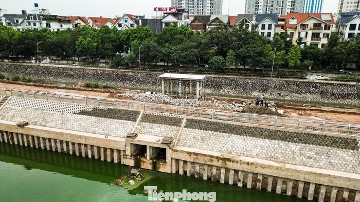 Sau hơn 4 tháng thi công, hồ điều hòa Đồng Bông 2 đã hoàn thành gần 100% khối lượng công việc, chuẩn bị đưa vào khai thác.