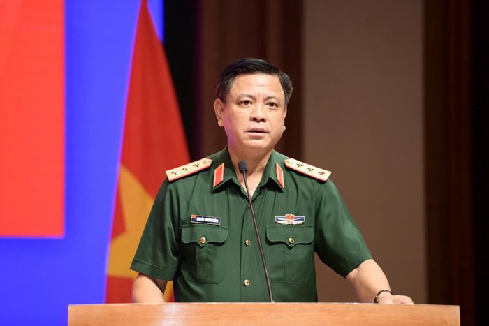 Thượng tướng Nguyễn Trường Thắng phát biểu giao nhiệm vụ. Ảnh: Minh Nhật